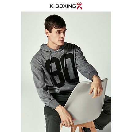 【专柜新品】劲霸2018春季连帽卫衣落肩款式长袖棉T恤男|VTXA1387