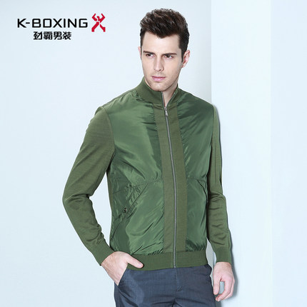 劲霸夹克 男士修身立领短款商务免烫夹克 春季新款百搭男装薄外套
