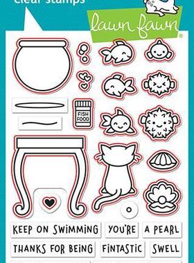 Lawn Fawn*透明图章印章刀模塑料模板 LF1955/1956/1957/1994鱼缸