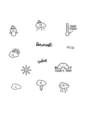 Sweet Stamp Shop *手帐透明图章/印章 WEATHER PLANS 天气预报