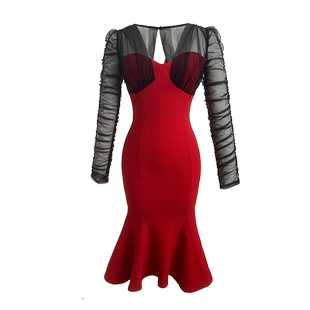 2026年新款生日party小礼服年会礼晚服女圣诞气质包臀鱼尾连衣裙