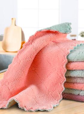 Double-layer Absorbent Microfiber Kitchen Dish Cloth towel