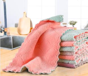 Microfiber Absorbent Kitchen Dish towel Double Cloth layer