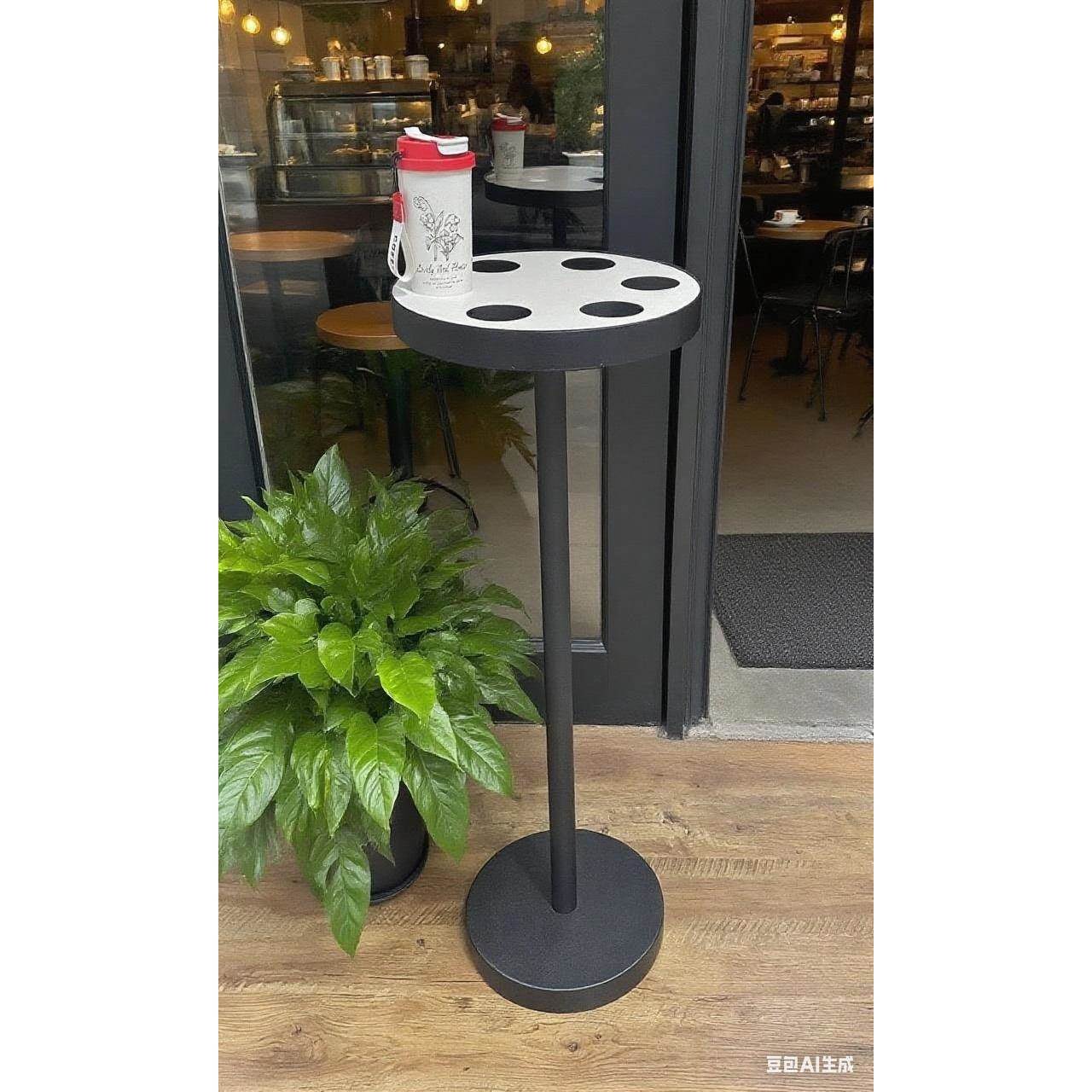 现代简约韩系户外随手杯小圆桌椅奶茶店咖啡店服装店网红打卡道具