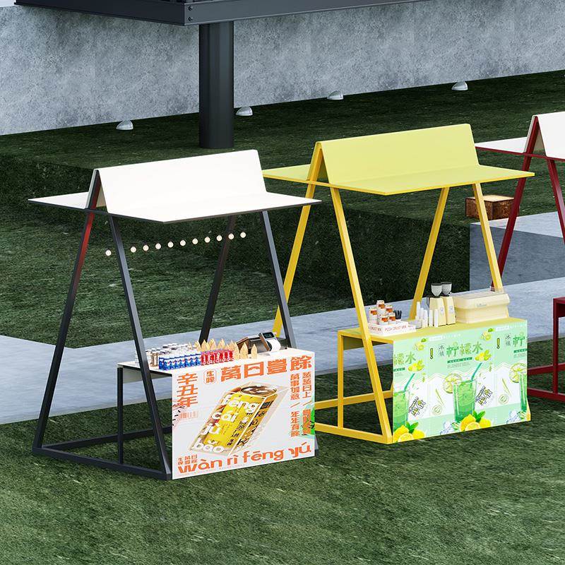 摆夜市摊桌景区流动市位架零食饮品小推无品牌车商业街活动摊棚集