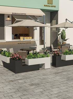 铁定制户外艺长方形花箱花G522架花花盆商业街坛室外回型槽隔花断