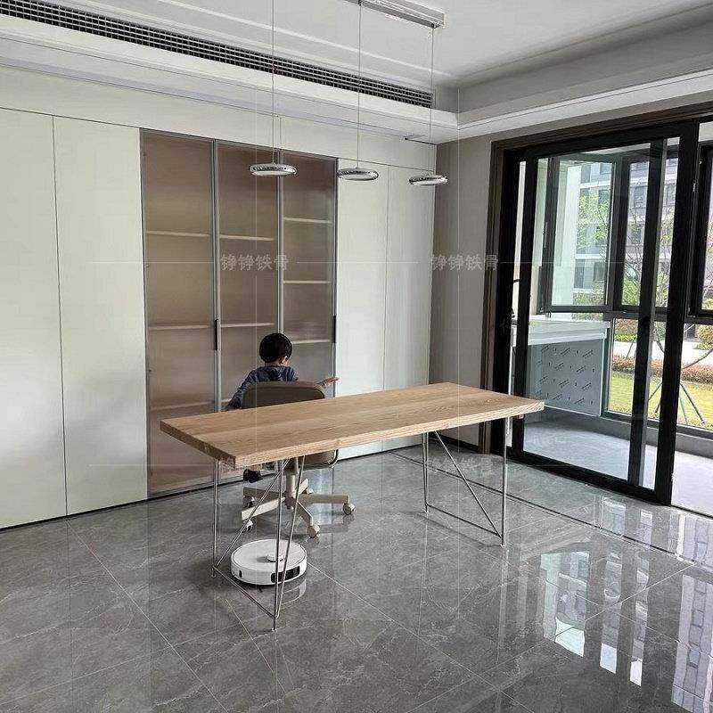 白蜡木餐锈桌实户木岛台侘寂风原木书桌不钢腿小型家用茶20240601,住宅家具,实木餐桌,淘宝优惠券,粉丝福利购,淘宝优惠卷