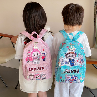 labubu儿童书包男女孩可爱轻便外出春游双肩包容量幼儿园小班背包