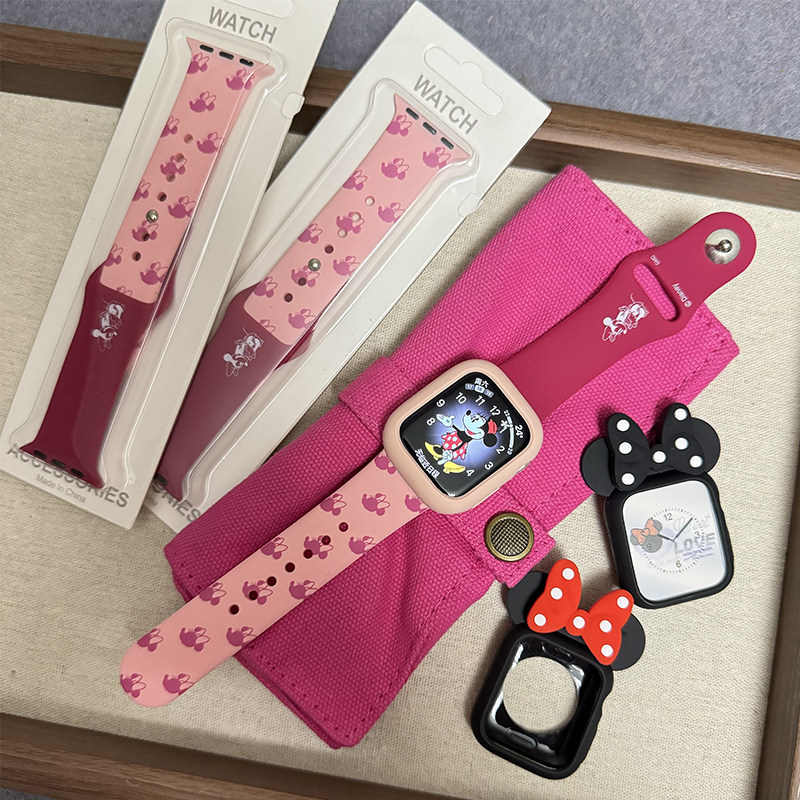 苹果applewatch卡通米妮硅胶表带