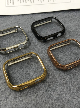 适用苹果iwatch9苹果PC壳SE电镀保护壳applewatch87边框镂空壳S10