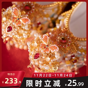 舞绣缘定制香槟色秀禾婚鞋原创轻奢汉服婚鞋重工古风高级感新娘鞋