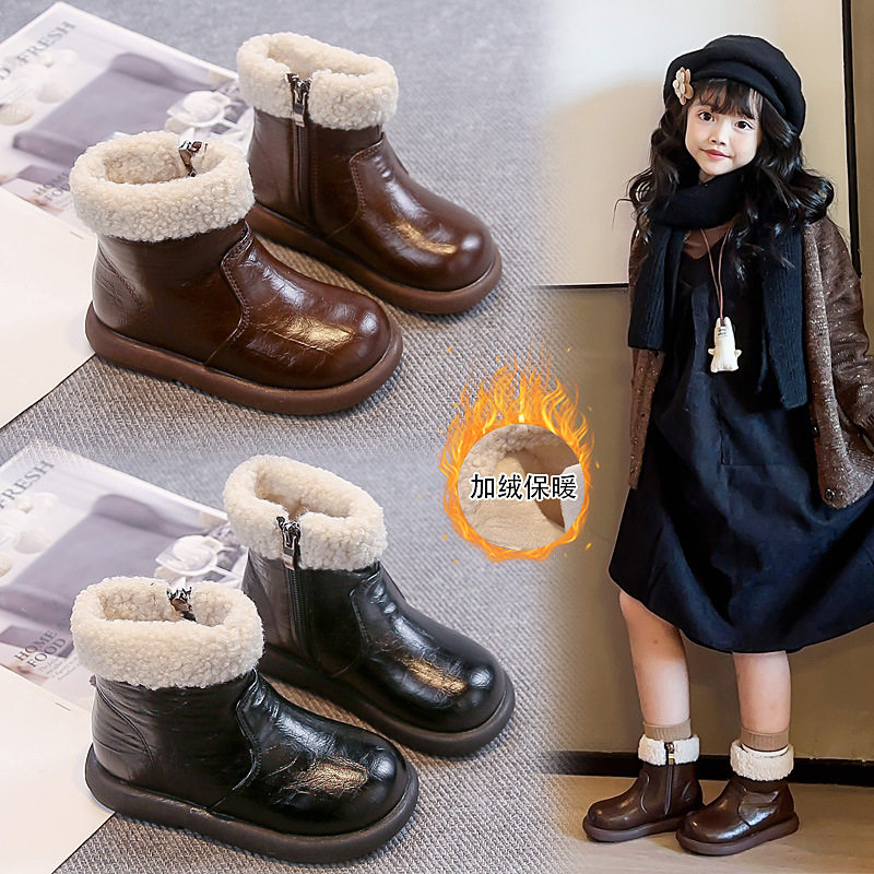 卡卡布女童马丁靴秋冬中筒加绒儿童短靴保暖软底棉鞋宝宝雪地靴潮,童鞋/婴儿鞋/亲子鞋,皮靴,淘宝优惠券,粉丝福利购,淘宝优惠卷