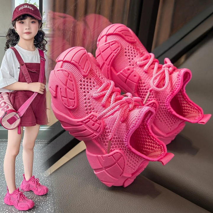 儿童运动鞋2026新款亲子鞋简约男女童网鞋防滑软底透气椰子鞋休闲
