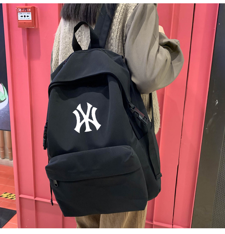 ny洋基队韩版男女士双肩包大容量户外旅行背包电脑百搭学生书包nb
