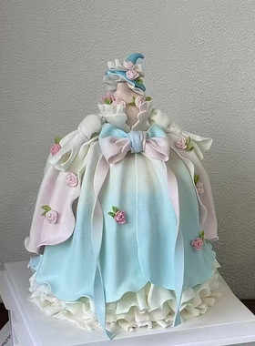 先卓仿真新款蛋糕模型蝴蝶结婚纱主题翻糖创意婚宴假蛋糕样品定制