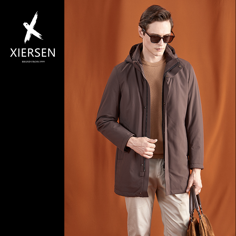 兔毛胆商务休闲可拆卸两件套连帽