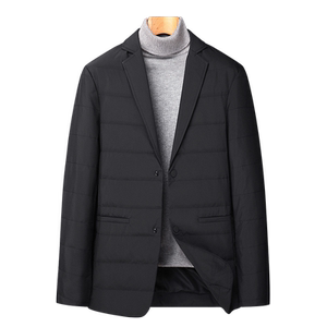 春秋冬欧洲站轻奢轻薄羽绒服男白鸭绒小西装西服便西外套时尚休闲
