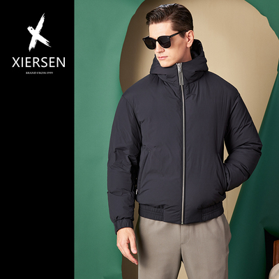 冬季绵羊皮装饰短款鹅绒羽绒服