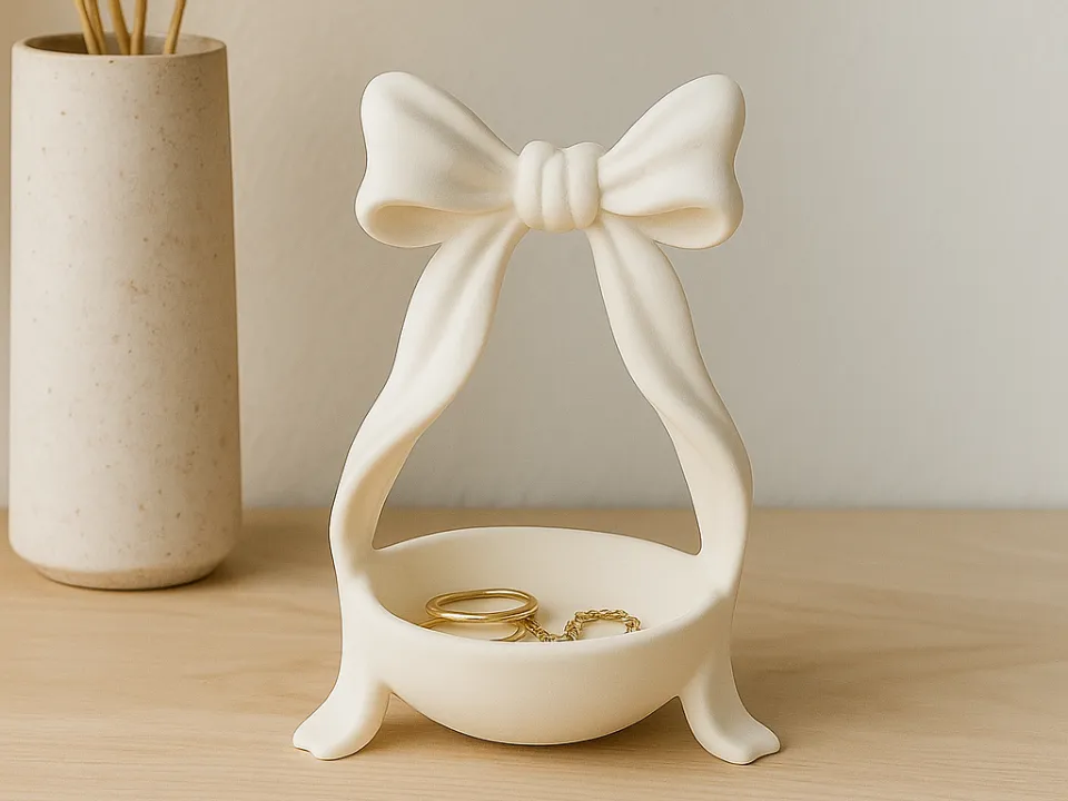 3D打印蝴蝶结首饰收纳盘可爱首饰与钥匙托盘