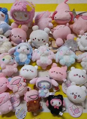 日本正版三丽鸥piano小羊美乐蒂amuse兔子小章鱼暴躁蝾螈毛绒挂件