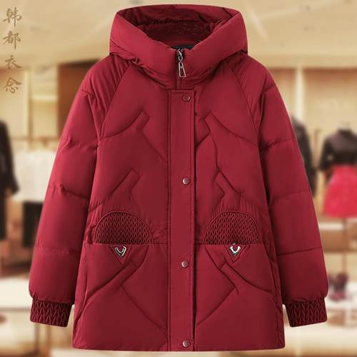 加绒加厚棉衣棉服秋冬新款妈妈装