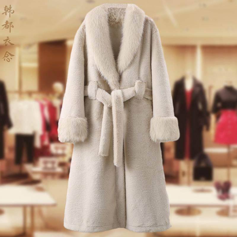 2024新款皮毛一体大衣仿水貂毛女狐狸毛领欧貂绒过膝长款毛呢外套,女装/女士精品,大码呢大衣,淘宝优惠券,粉丝福利购,淘宝优惠卷