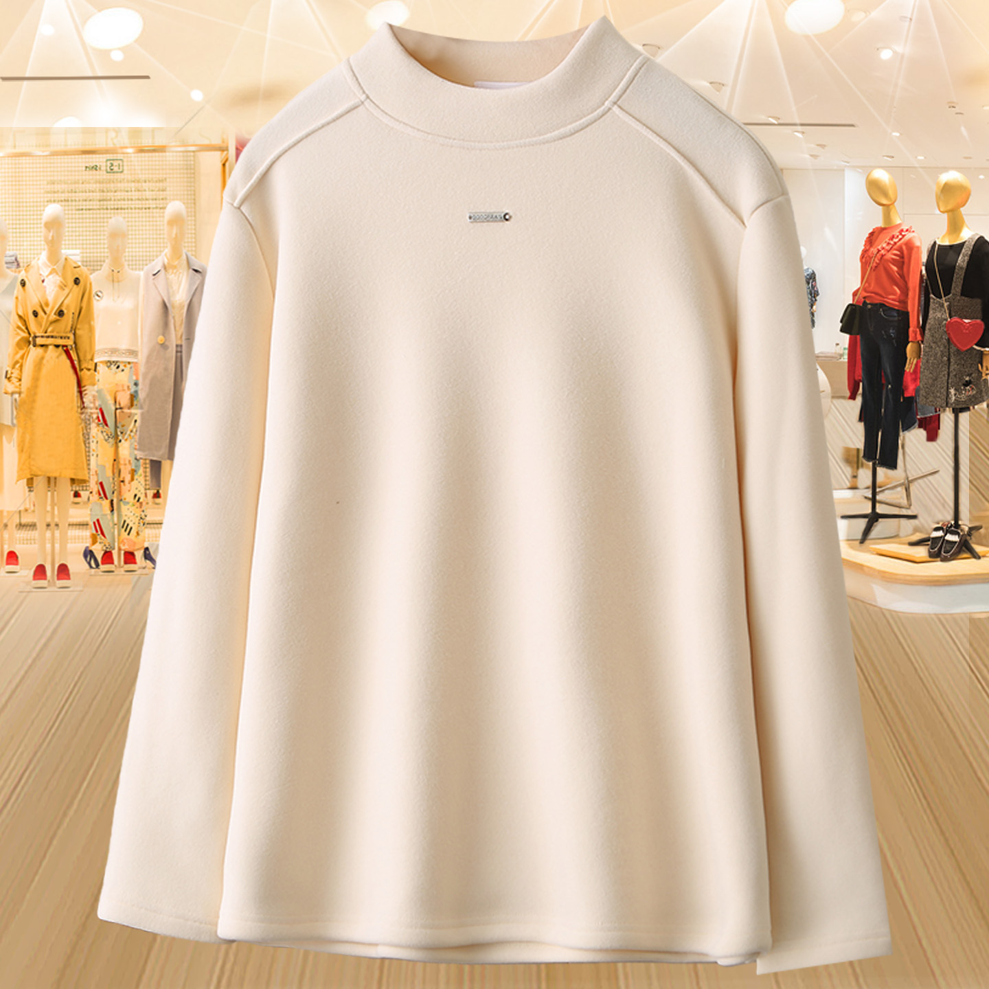 大码加绒加厚打底衫女秋冬款上衣