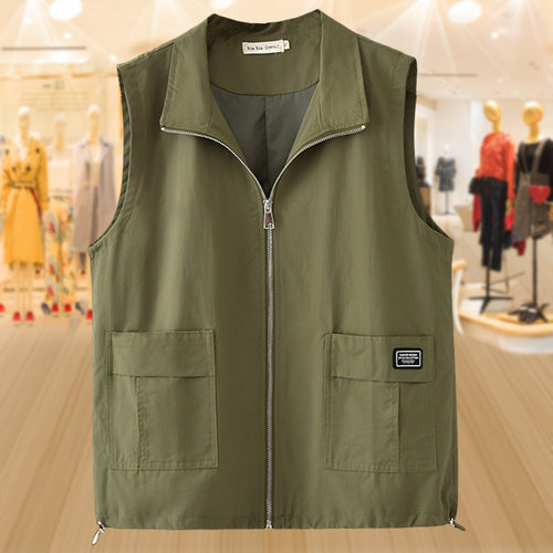 叠穿短款翻领休闲马甲女春秋背心