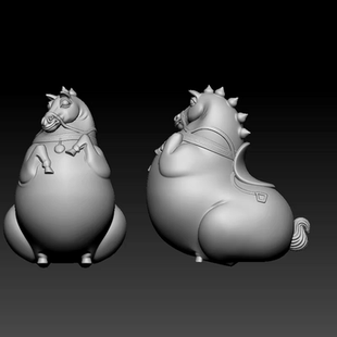 唐马 马手把件马挂件三维圆雕图stl文件3d模型玉雕木雕生肖马22