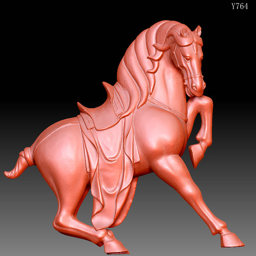 Y764雕刻图三维立体图精雕图圆雕图模型3DSTL生肖马圆雕图