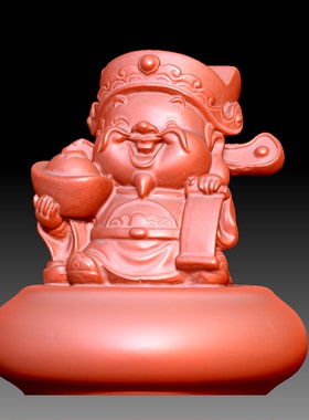Y675雕刻图三维立体精雕图四轴圆雕图STL3D模型小财神010圆雕图