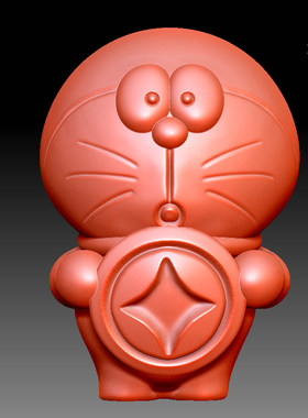 9119多啦A梦机器猫圆雕图雕刻机3D打印素材STL格式模型图OBJ精雕