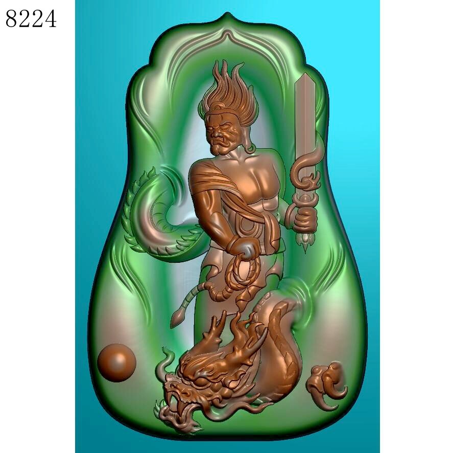8224随型修罗雕刻图北京精雕jdp灰度图bmp电脑浮雕图挂件图