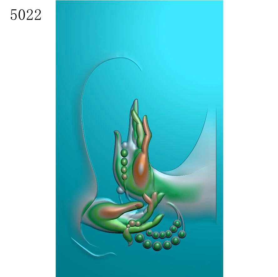 5022佛手佛珠雕刻图北京精雕JDP灰度图BMP年玉雕挂件素材