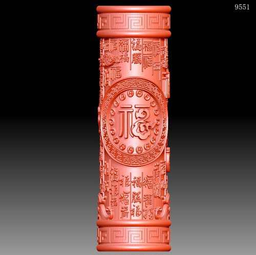9551百福柱降低圆雕图雕刻机3D打印素材STL格式模型图OBJ精雕
