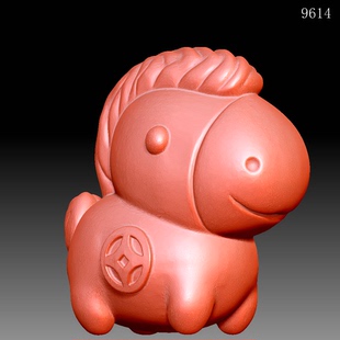 9614生肖马马上有钱圆雕图雕刻机3D打印素材STL格式模型图OBJ精雕