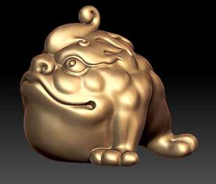 8066三足金蟾STL格式OBJ格式圆雕图电脑雕刻图立体图雕刻圆雕图