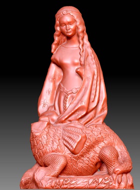 Y169雕刻图北京精雕STL3DOBJ三维立体圆雕图圣玛格丽特圆雕图