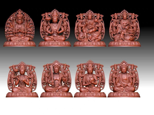 95810八大守护文件Zb立体精雕图圆雕图STL3D模型圆雕图3D打印图