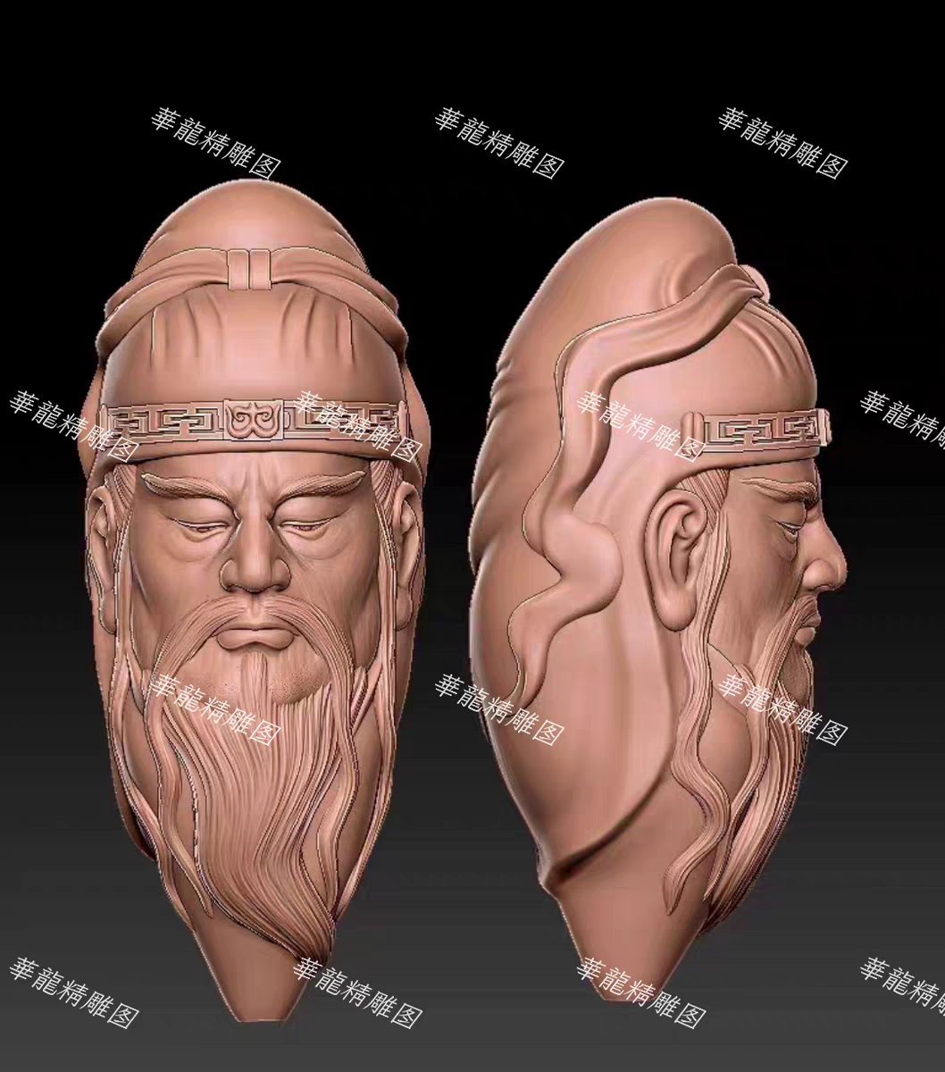 关公STL关羽关云长2614关二爷关老爷圆雕图机雕 精雕图3D打印图纸