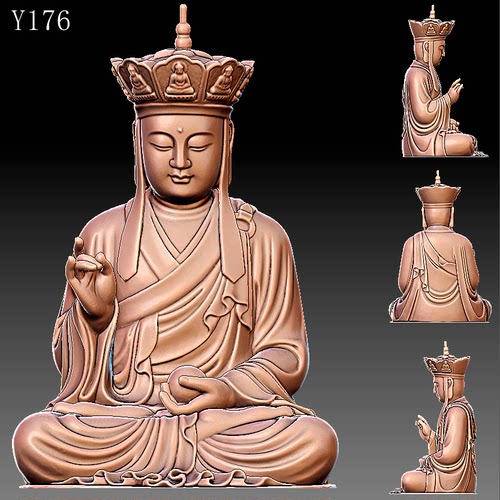 Y176地藏菩萨雕刻图三维立体精雕图四轴圆雕图STL3D模型 - 封面