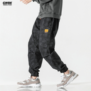 DEVILRAY国潮牌春秋UFO飞碟满印休闲裤男立体剪裁束脚工装哈伦裤