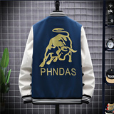 A438-2108-P60潮牌圆领时尚棒球服大牛印花PHNDAS夹克休闲外套男，男装夹克，电商A438