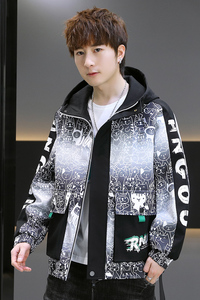 2025新款ins潮牌潮流春季男装衣服青少年春秋款夹克 A438-602-P75图片
