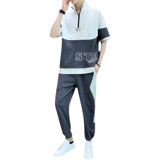 2025男生t恤套装夏季新款韩版潮流短袖衣服帅气一套A438-611-P70，男装T恤，电商A438