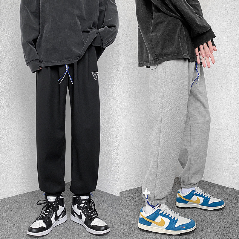 男士春季潮牌直筒束脚裤子韩版潮流宽松百搭卫裤A438-2211-P45,男装休闲裤,电商A438