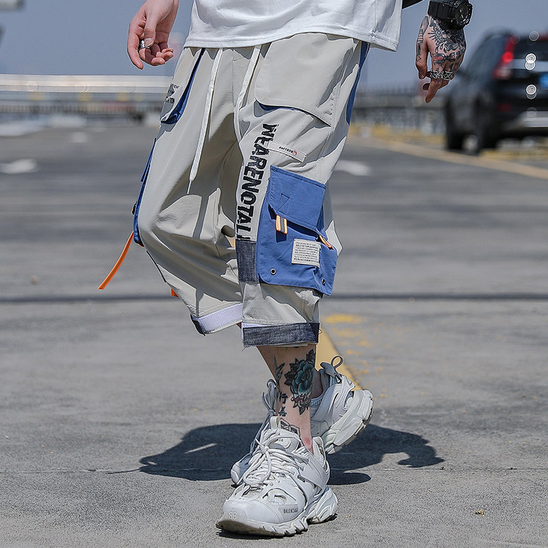 夏季2025新款潮牌工装七分裤男宽松休闲裤A438-C3007-P4579,男装牛仔裤,电商A438