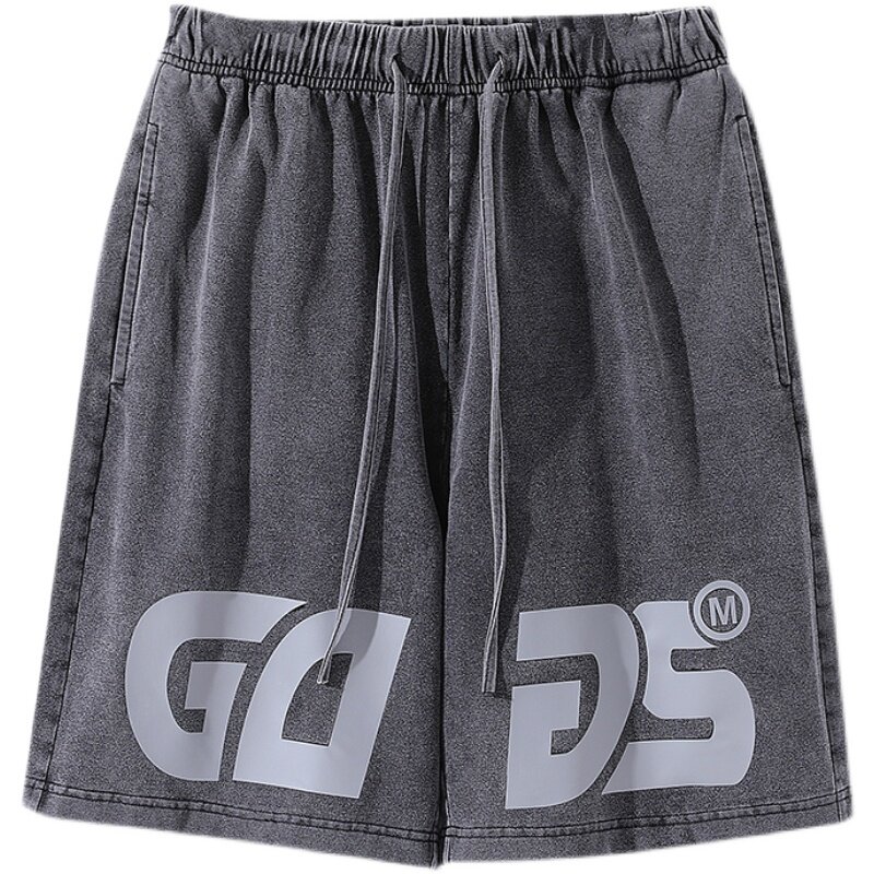 宽松牛仔短裤男潮夏季五分破洞复古潮牌休闲短裤A438-5226-P50,男装牛仔裤,电商A438