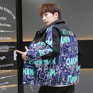 2025新款港风ins潮男生腰果花夹克春秋装痞帅上衣服 A438-609-P70图片