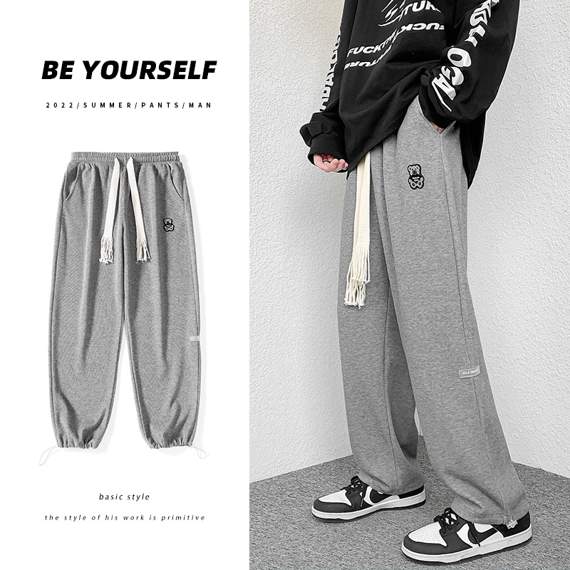 2024春季抽绳卫裤男宽松直角墙高街潮牌束脚休闲裤A438-2207-P45，男装休闲裤，电商A438